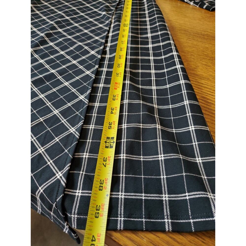 J. Jill Wearever Collection Medium Dress Stretch Knit Black‎ Plaid Wrap Front - Picture 6 of 12
